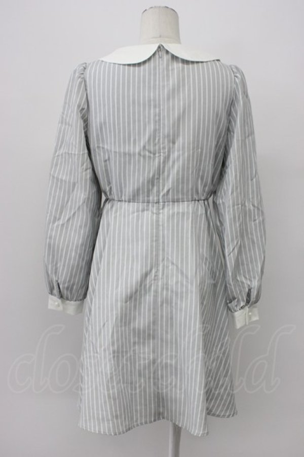 画像2: Ank Rouge / ストライプワンピース  グレーＸ白 T-26-03-30-031-CA-OP-SA-ZT (2)