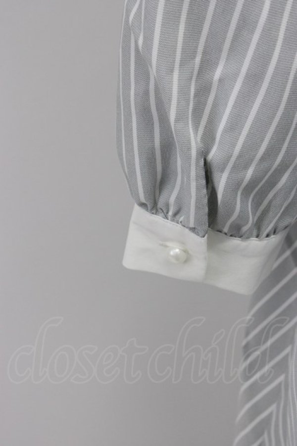 画像3: Ank Rouge / ストライプワンピース  グレーＸ白 T-26-03-30-031-CA-OP-SA-ZT (3)