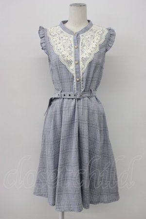 画像: axes femme / ベルト付チェック柄ワンピース  ラベンダー T-26-03-30-033-AX-OP-SA-ZT