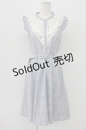 画像: axes femme / ベルト付チェック柄ワンピース  ラベンダー T-26-03-30-033-AX-OP-SA-ZT