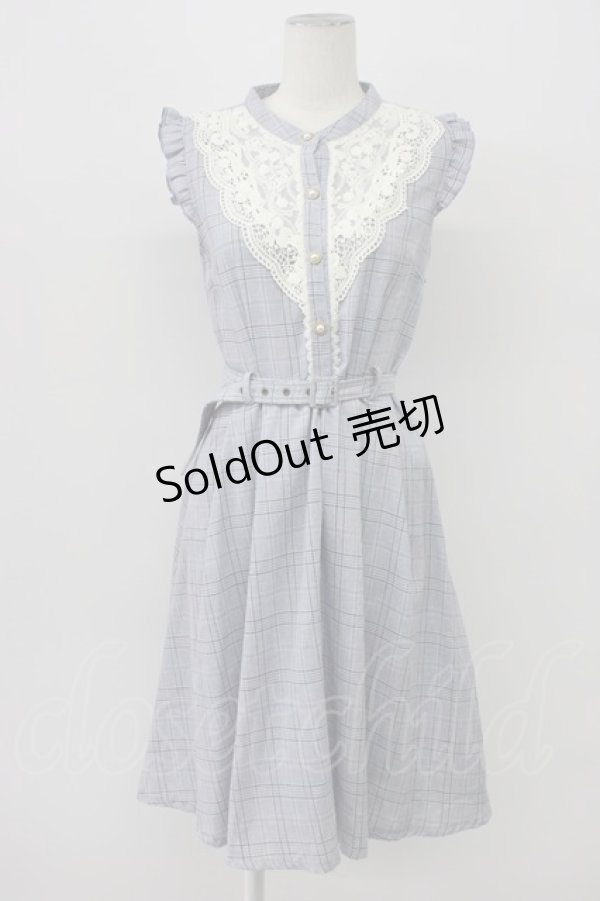 画像1: axes femme / ベルト付チェック柄ワンピース  ラベンダー T-26-03-30-033-AX-OP-SA-ZT (1)