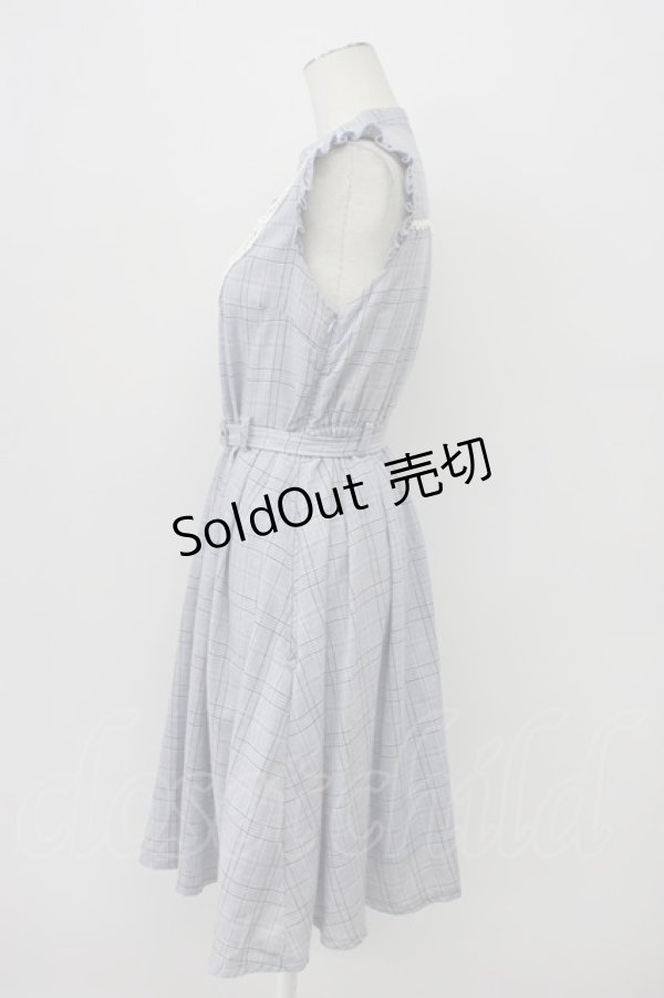 画像3: axes femme / ベルト付チェック柄ワンピース  ラベンダー T-26-03-30-033-AX-OP-SA-ZT (3)