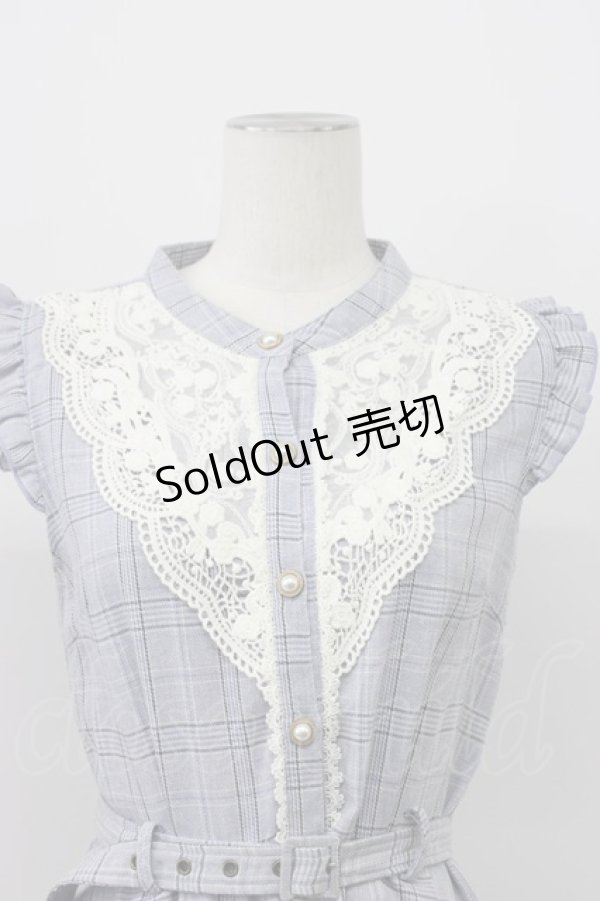 画像4: axes femme / ベルト付チェック柄ワンピース  ラベンダー T-26-03-30-033-AX-OP-SA-ZT (4)