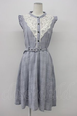 画像: axes femme / ベルト付チェック柄ワンピース  ラベンダー T-26-03-30-034-AX-OP-SA-ZT