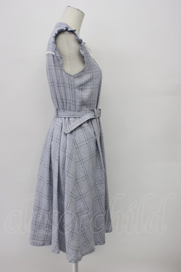 画像3: axes femme / ベルト付チェック柄ワンピース  ラベンダー T-26-03-30-034-AX-OP-SA-ZT (3)