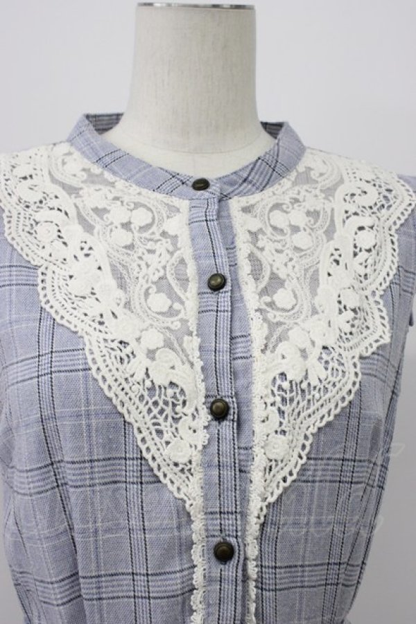 画像4: axes femme / ベルト付チェック柄ワンピース  ラベンダー T-26-03-30-034-AX-OP-SA-ZT (4)