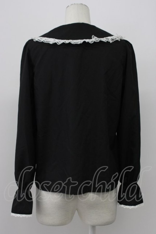 画像2: majoretty / デカエリリボンタイブラウス M 黒 T-26-03-30-035-GO-BL-SA-ZT (2)