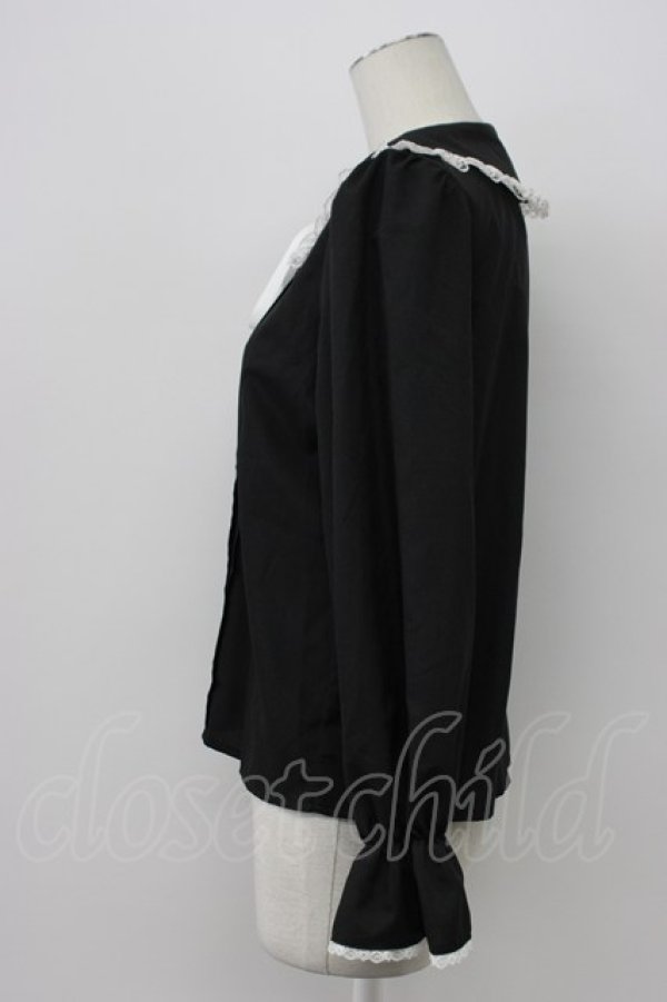 画像3: majoretty / デカエリリボンタイブラウス M 黒 T-26-03-30-035-GO-BL-SA-ZT (3)