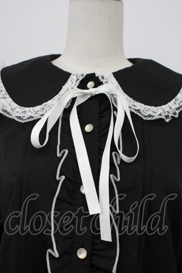 画像4: majoretty / デカエリリボンタイブラウス M 黒 T-26-03-30-035-GO-BL-SA-ZT (4)