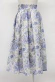 画像2: an another angelus / ダブル釦水彩フラワー柄タックスカート  light blue T-26-03-30-005-CA-SK-SA-ZT (2)