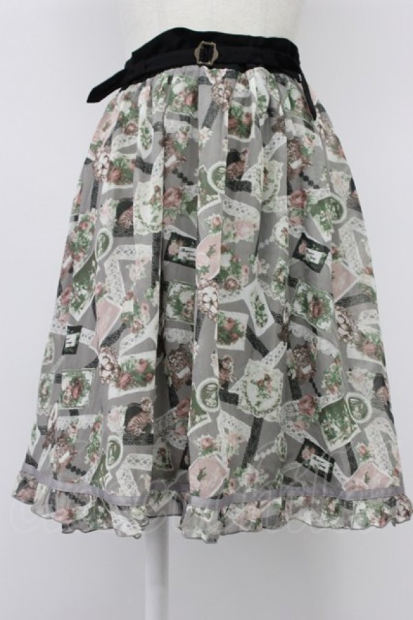 画像1: axes femme / レースコラージュ柄スカート   T-26-03-30-007-AX-SK-SZ-ZT (1)