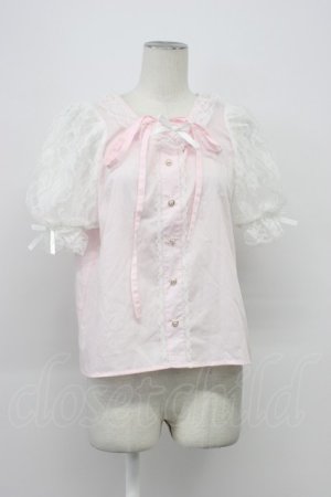 画像: Lovely Tency / 眞白ありすコラボ/TTハンソデチョーカーBL M ピンクＸ白 T-26-03-30-013-GO-BL-SA-ZT