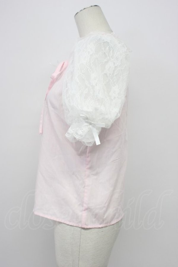 画像3: Lovely Tency / 眞白ありすコラボ/TTハンソデチョーカーBL M ピンクＸ白 T-26-03-30-013-GO-BL-SA-ZT (3)