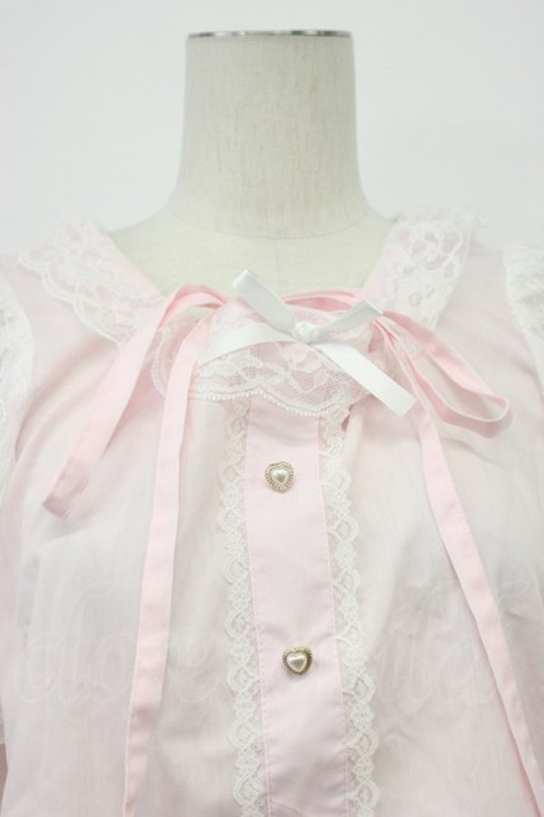 画像5: Lovely Tency / 眞白ありすコラボ/TTハンソデチョーカーBL M ピンクＸ白 T-26-03-30-013-GO-BL-SA-ZT (5)