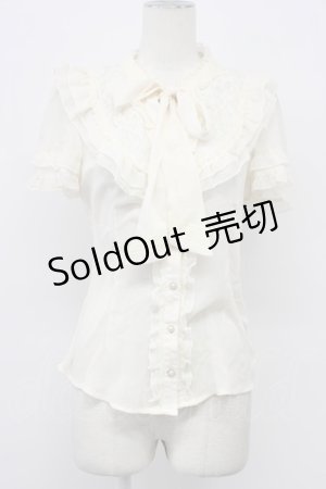 画像: axes femme / フリルボータイブラウス  アイボリー T-26-03-30-018-AX-BL-SA-ZT