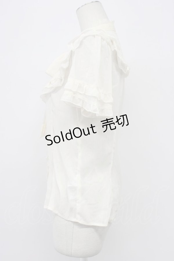 画像4: axes femme / フリルボータイブラウス  アイボリー T-26-03-30-018-AX-BL-SA-ZT (4)
