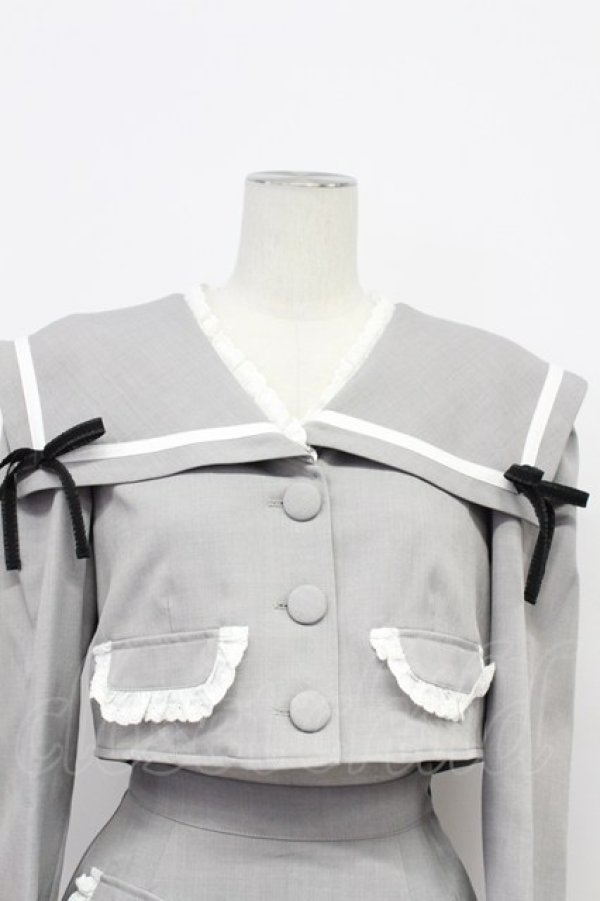 画像6: Me roir / セーラージャケット&イレギュラープリーツスカパンセットアップ  グレー T-26-03-31-018-GO-TO-SA-ZT (6)