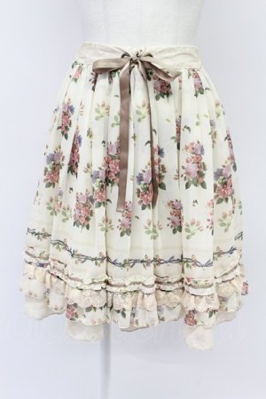 画像: axes femme / 転写風ローズブーケスカート  キナリ T-26-03-31-020-AX-SK-SZ-ZT