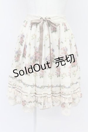 画像: axes femme / 転写風ローズブーケスカート  キナリ T-26-03-31-020-AX-SK-SZ-ZT
