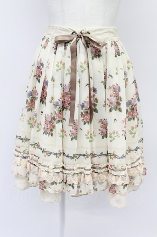 画像1: axes femme / 転写風ローズブーケスカート  キナリ T-26-03-31-020-AX-SK-SZ-ZT (1)