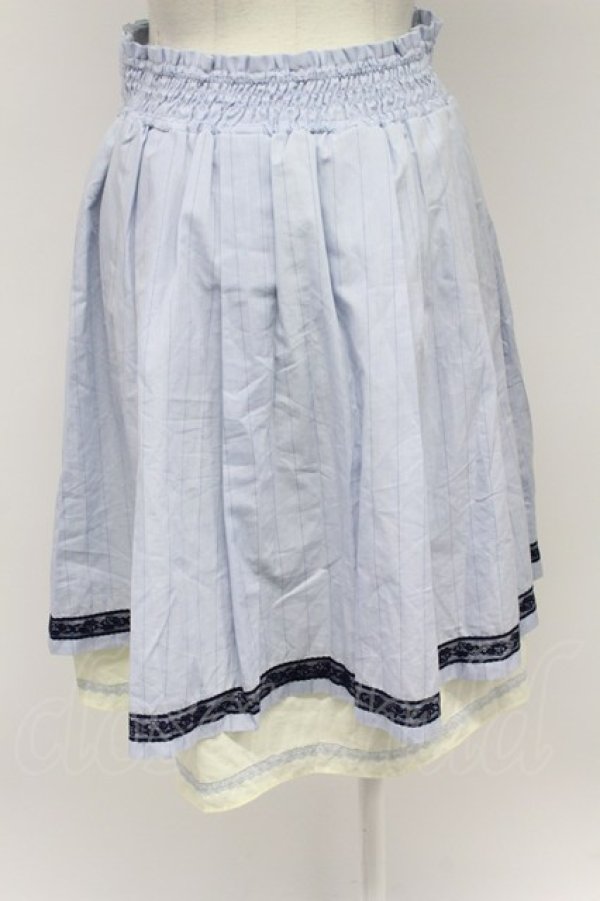 画像2: axes femme / ストライプスカート  サックスＸネイビーＸ白 T-26-03-31-025-AX-BL-SA-ZT (2)