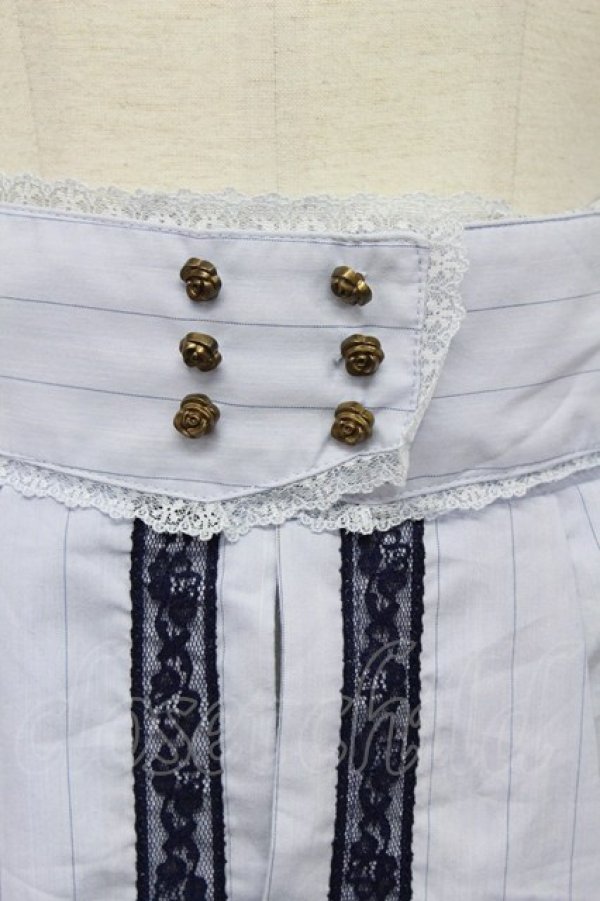 画像4: axes femme / ストライプスカート  サックスＸネイビーＸ白 T-26-03-31-025-AX-BL-SA-ZT (4)