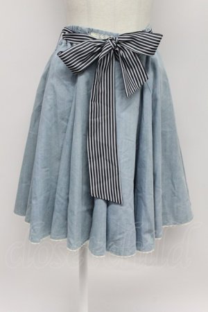 画像: axes femme / デニムスカート  サックス T-26-03-31-026-AX-SK-SZ-ZT