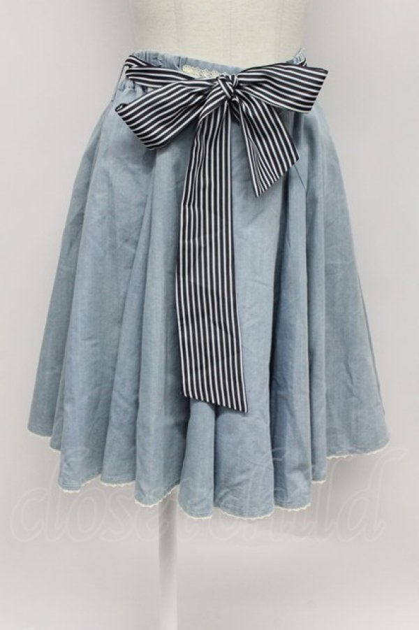 画像1: axes femme / デニムスカート  サックス T-26-03-31-026-AX-SK-SZ-ZT (1)