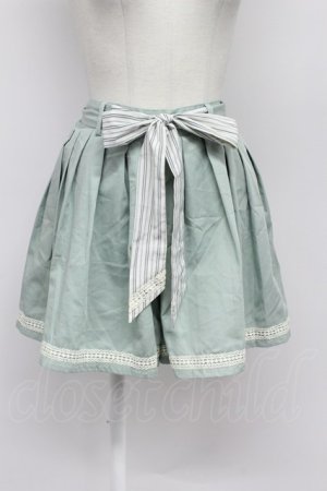 画像: axes femme / 裾レースショートパンツ  グリーンＸ白 T-26-03-31-028-AX-PA-SA-ZT