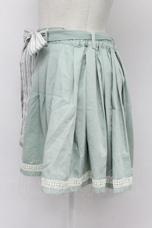 画像3: axes femme / 裾レースショートパンツ  グリーンＸ白 T-26-03-31-028-AX-PA-SA-ZT (3)