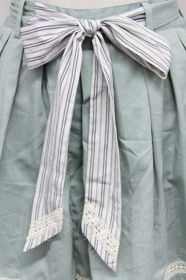 画像4: axes femme / 裾レースショートパンツ  グリーンＸ白 T-26-03-31-028-AX-PA-SA-ZT (4)