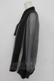 画像4: HARE / シアー切替プリーツシャツ  黒Ｘグレー T-26-03-31-003-LO-BL-SA-ZT (4)