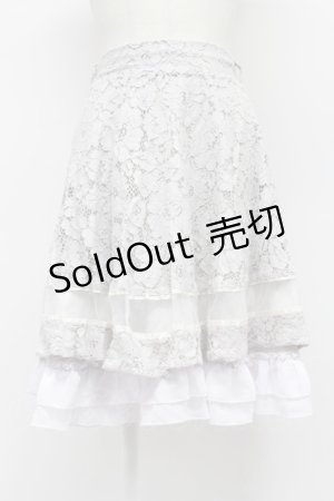 画像: axes femme / ベルト付レースフレアスカート  ラベンダー T-26-03-31-030-AX-SK-SA-ZT