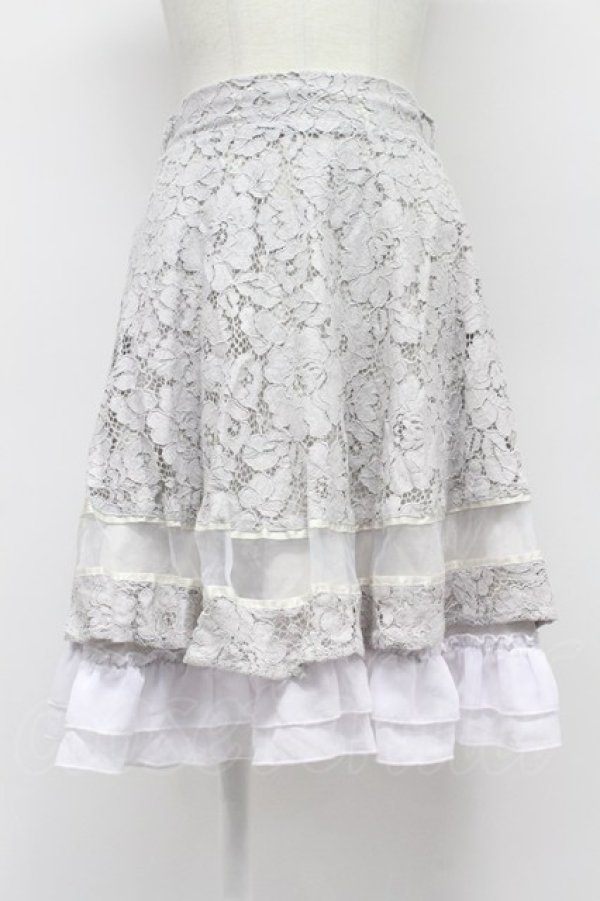 画像1: axes femme / ベルト付レースフレアスカート  ラベンダー T-26-03-31-030-AX-SK-SA-ZT (1)