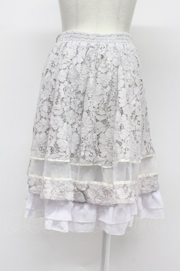 画像2: axes femme / ベルト付レースフレアスカート  ラベンダー T-26-03-31-030-AX-SK-SA-ZT (2)