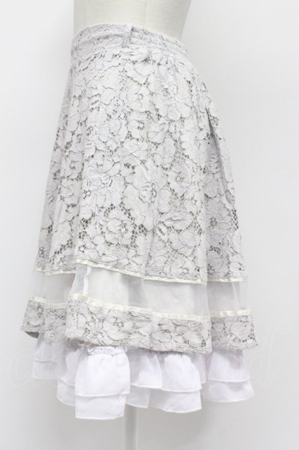 画像3: axes femme / ベルト付レースフレアスカート  ラベンダー T-26-03-31-030-AX-SK-SA-ZT (3)