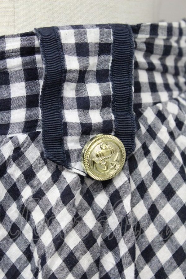 画像4: axes femme / チェックフレアスカート  ネイビーＸ白チェック T-26-03-31-031-AX-SK-SA-ZT (4)