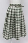 画像1: Fi.n.t / ベルト付きサマーチェックタックスカート F グリーン T-26-03-31-033-CA-SK-SZ-ZT (1)