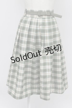 画像: Fi.n.t / ベルト付きサマーチェックタックスカート F グリーン T-26-03-31-033-CA-SK-SZ-ZT
