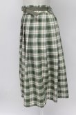 画像3: Fi.n.t / ベルト付きサマーチェックタックスカート F グリーン T-26-03-31-033-CA-SK-SZ-ZT (3)