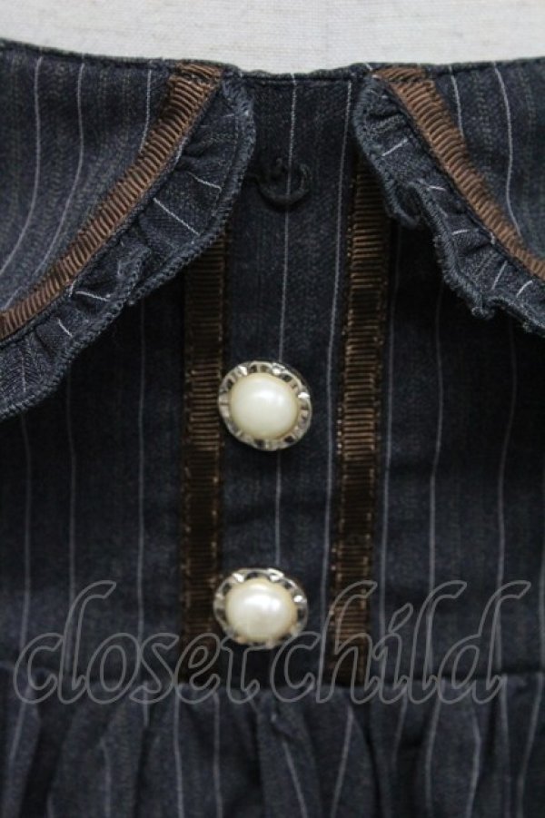 画像4: axes femme / ボタン使いストライプスカート  グレーＸブラウン T-26-03-31-036-AX-SK-SA-ZT (4)