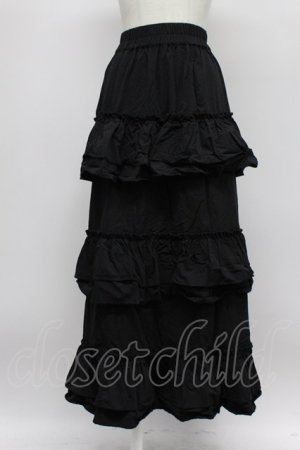 画像: jouetie / ティアードフリルスカート  黒 T-26-03-31-037-EL-SK-SA-ZT