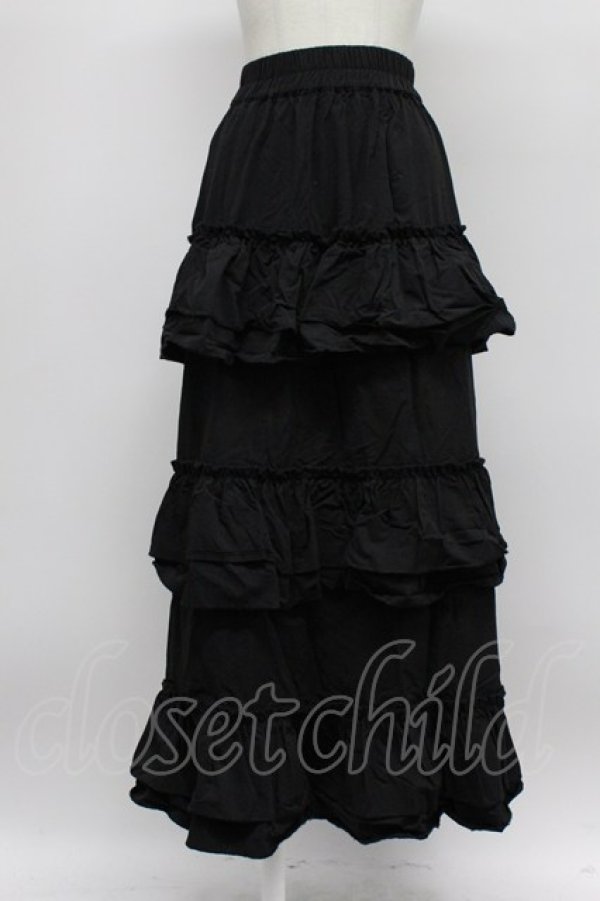 画像1: jouetie / ティアードフリルスカート  黒 T-26-03-31-037-EL-SK-SA-ZT (1)