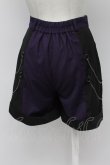 画像2: NIBBLE POISON / 刺繍バイカラーショートパンツ  パープルＸ黒 T-26-03-31-038-0-PA-SA-ZT (2)