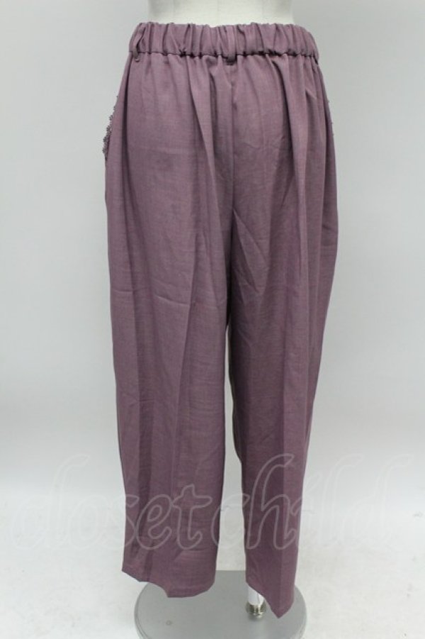 画像2: axes femme / サイドフラワー刺繍パンツ  ラベンダー T-26-03-31-039-AX-PA-SA-ZT (2)