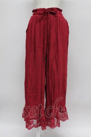 画像: axes femme / 裾レース楊柳ワイドパンツ  赤 T-26-03-31-040-AX-PA-SA-ZT