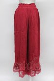 画像2: axes femme / 裾レース楊柳ワイドパンツ  赤 T-26-03-31-040-AX-PA-SA-ZT (2)