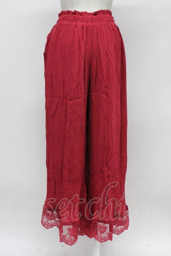 画像2: axes femme / 裾レース楊柳ワイドパンツ  赤 T-26-03-31-040-AX-PA-SA-ZT (2)