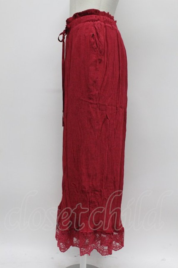 画像3: axes femme / 裾レース楊柳ワイドパンツ  赤 T-26-03-31-040-AX-PA-SA-ZT (3)