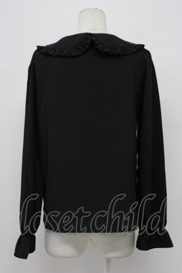 画像2: Leahmatin / クマ柄開襟シャツ  黒ｘ青 T-26-03-31-004-LO-BL-SA-ZT (2)